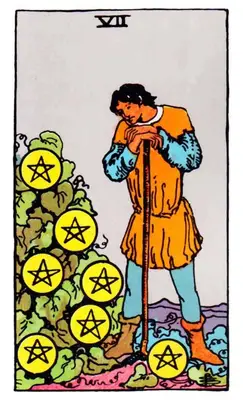 seven of pentacles tarot card