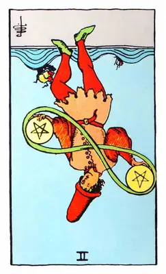 two of pentacles reversed