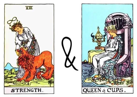 strenght card with ace of queens card combination