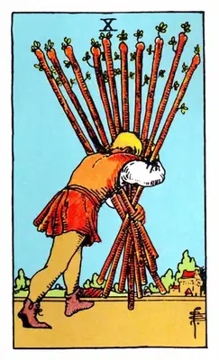 ten of wands tarot card