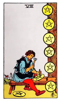 eight of pentacles tarot card