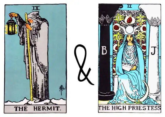 hermit and high priestess combinations tarot
