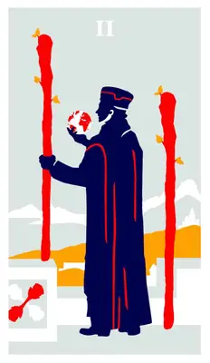 two of wands modern way tarot deck