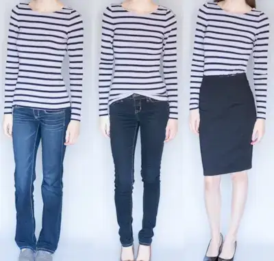 3 maneiras de vestir um guarda-roupa cápsula para cima e para baixo