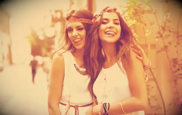 Two friends having fun together.