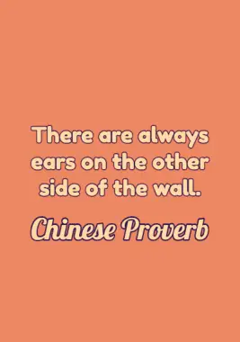 A Chinese proverb.