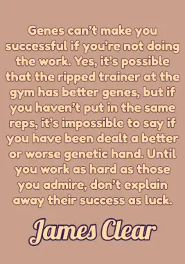 A quote for work by James Clear.