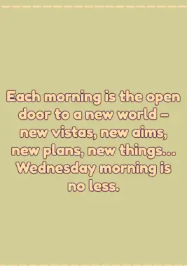 A Wednesday blessing on how each morning is an open door.